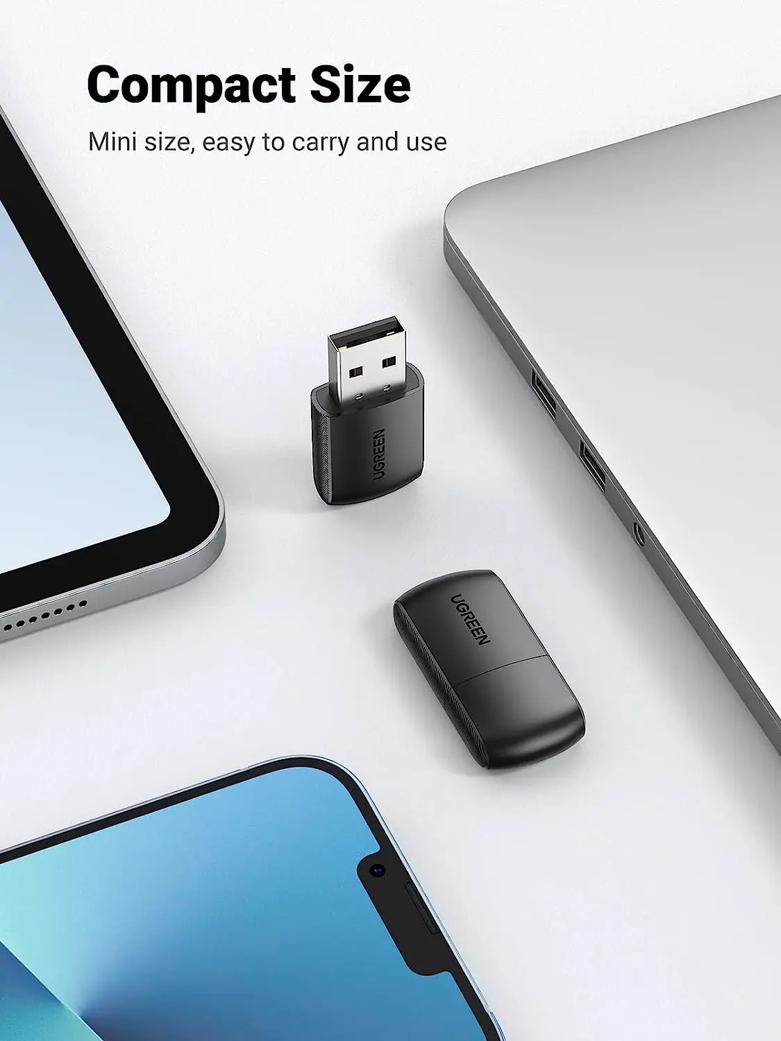 อะแดปเตอร์ WiFi UGREEN AC650 สำหรับคอมพิวเตอร์ตั้งโต๊ะ 5G 2.4G ดองเกิล WiFi แบบดูอัลแบนด์ อะแดปเตอร์เครือข่ายไร้สาย USB ขนาดเล็กสำหรับคอมพิวเตอร์