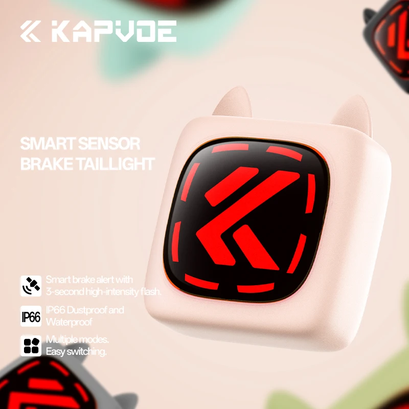 Kapvoe دراجة الضوء الخلفي LED القط تصميم دراجة الذيل ضوء الذكية الفرامل الاستشعار قابلة للشحن الدراجة الخفيفة MTB الطريق ضوء الليل #1