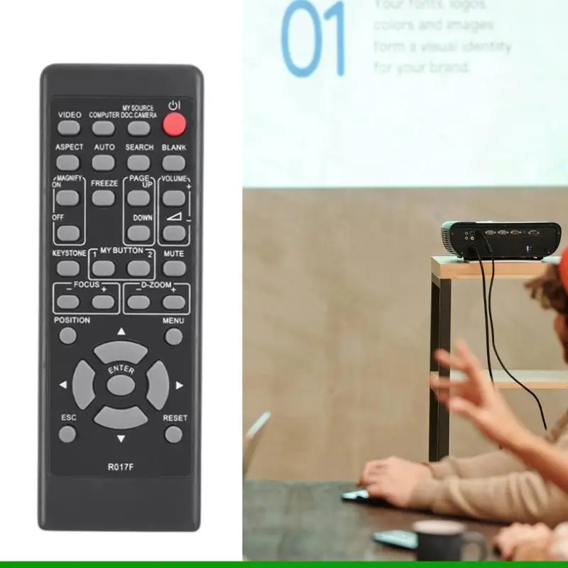 U55C Universal Replacement Remote Control for RP017F RP016F HCP-320X 3250 R001 Projector Models And More Black