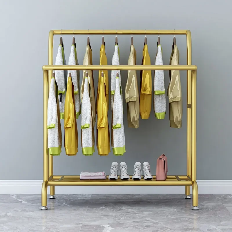 

Convenient Clothes HangerBalcony Drying Rack Floor-to-ceiling Folding Household Bedroom Drying Double-row Hanger Storage Drying