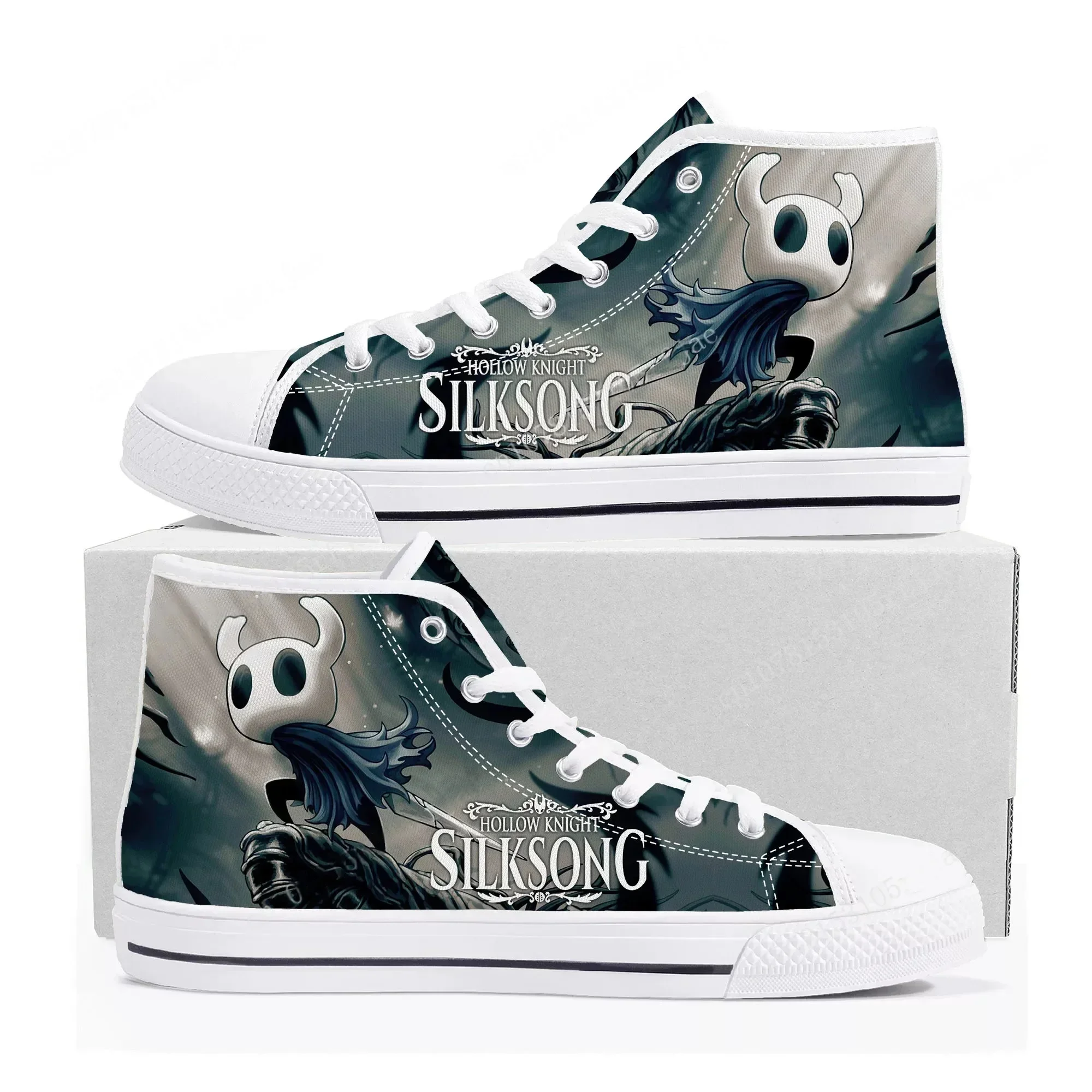 

Cartoon Game Ghost Hollow Knight High Top Sneakers Men Women Teenager High Quality Canvas Shoes Casual Tailor Made Sneaker