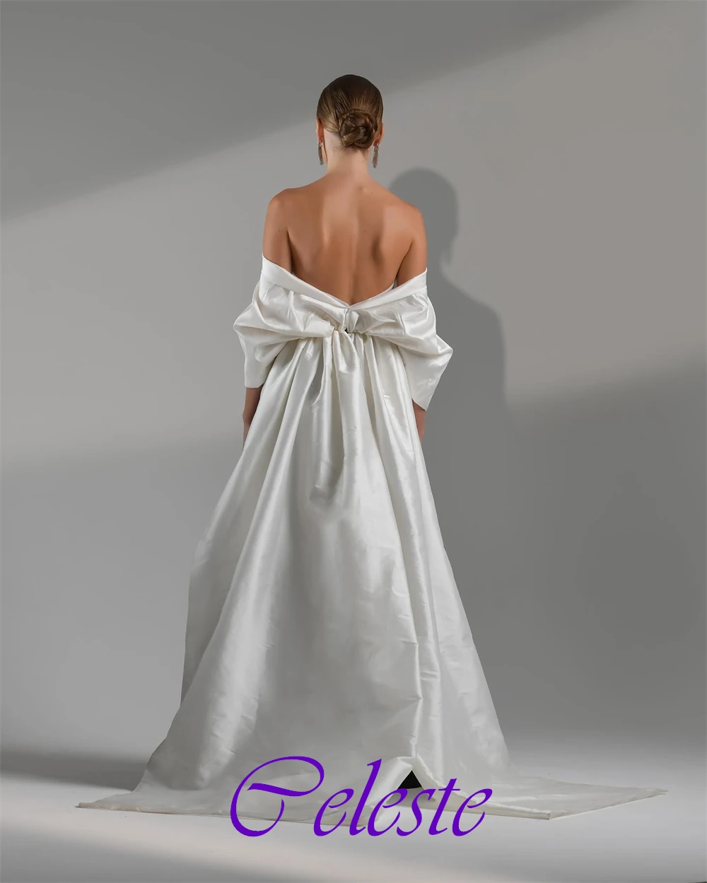 Customized Formal Strapless Satin Evening Dress Classic Mermaid Prom Dresses Luxury Crystal and Beading Special Occasion Gowns