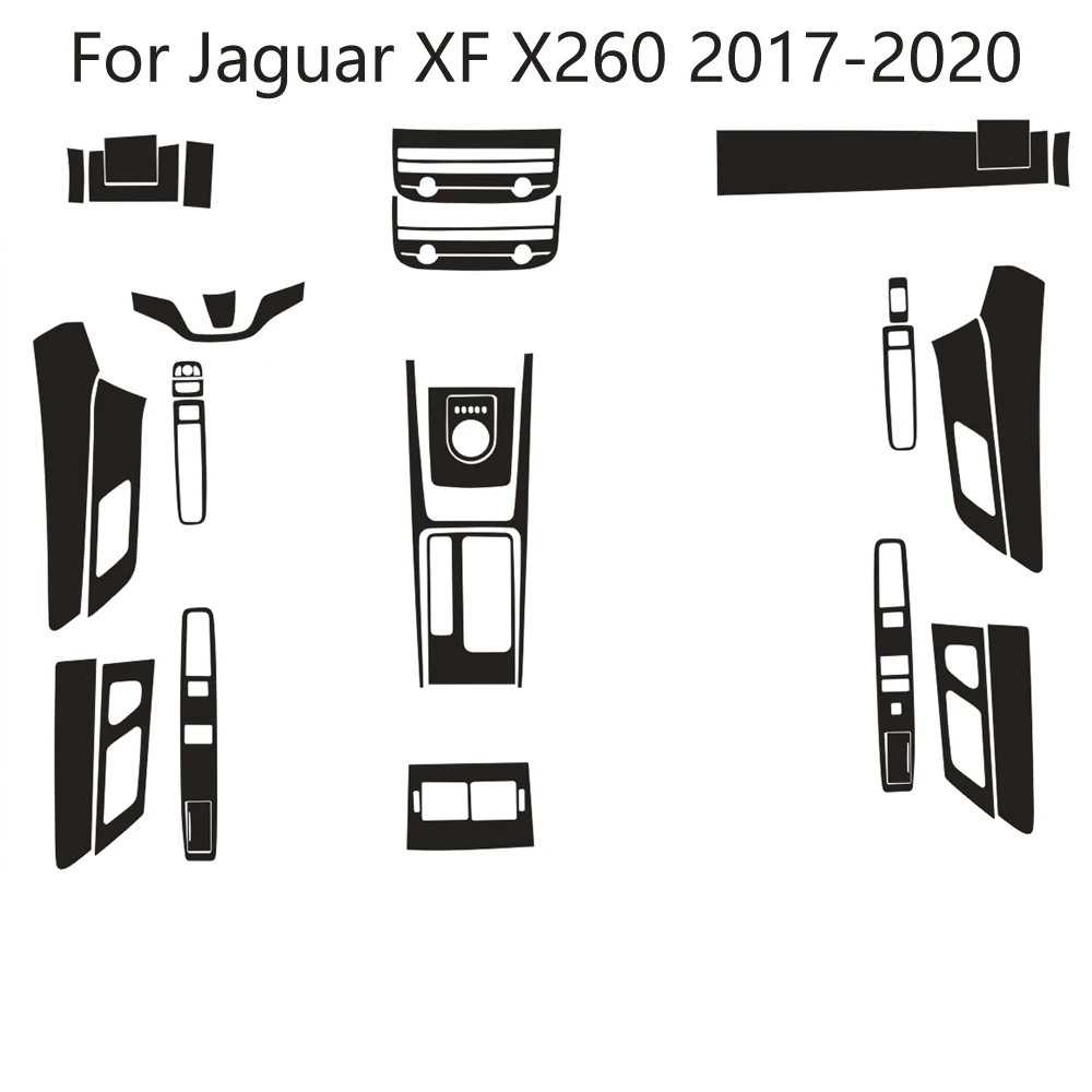 

For Jaguar XF X260 2017-2020 Car-Styling 3D/5D Carbon Fiber Car Interior Center Console Color Molding Sticker Decals Parts
