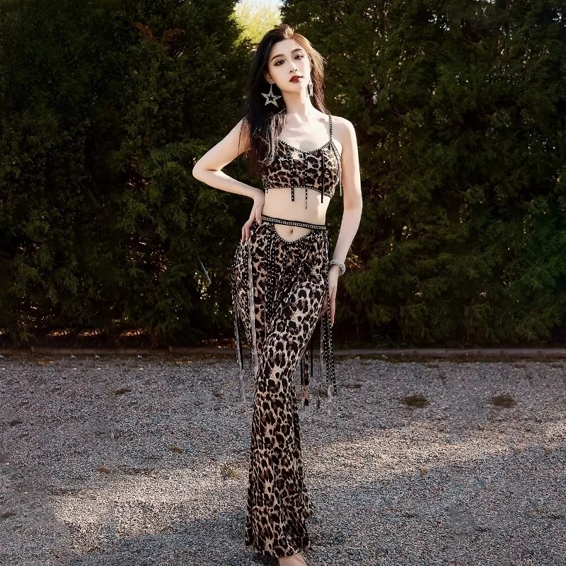 Trajes de danza del vientre personalizados, conjunto de actuación de danza oriental sexy, pantalones superiores para mujeres, ropa de práctica, Ropa de danza del vientre
