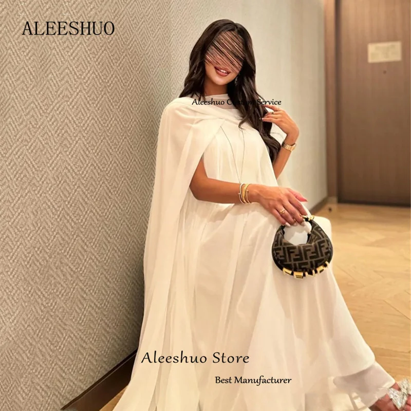 Aleeshuo Elegant Chiffon A-Line Prom Dress Pleated Sleeveless Illusion Strapless Evening Dress Floor-Length Dress Customized