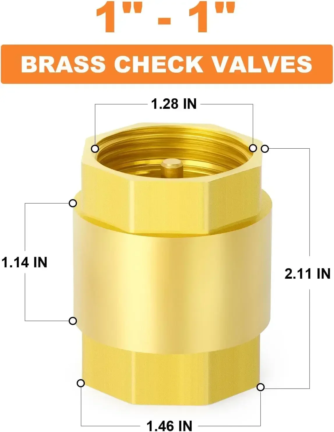 1/2-inch Brass Vertical Check Valve Hydraulically Operated Backflow Prevention 1/2
