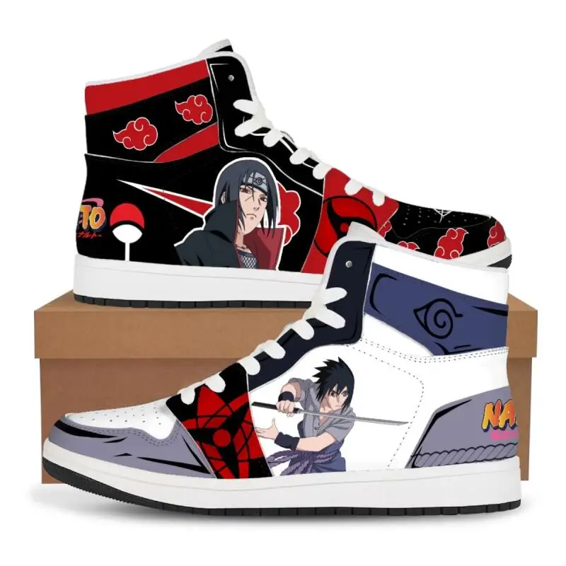 

Кроссовки в стиле аниме Наруто, индивидуальный дизайн, баскетбольные кроссовки, повседневная обувь, модные кроссовки Учиха Итачи для мужчин и женщин, подарок на фестиваль