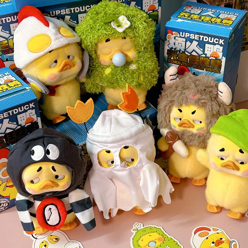 Upsetduck V3, pato bollido nacido en esta manera, pato de peluche, caja ciega, figura de acción de vinilo, caja misteriosa, juguete de colección, modelo, regalo para niños