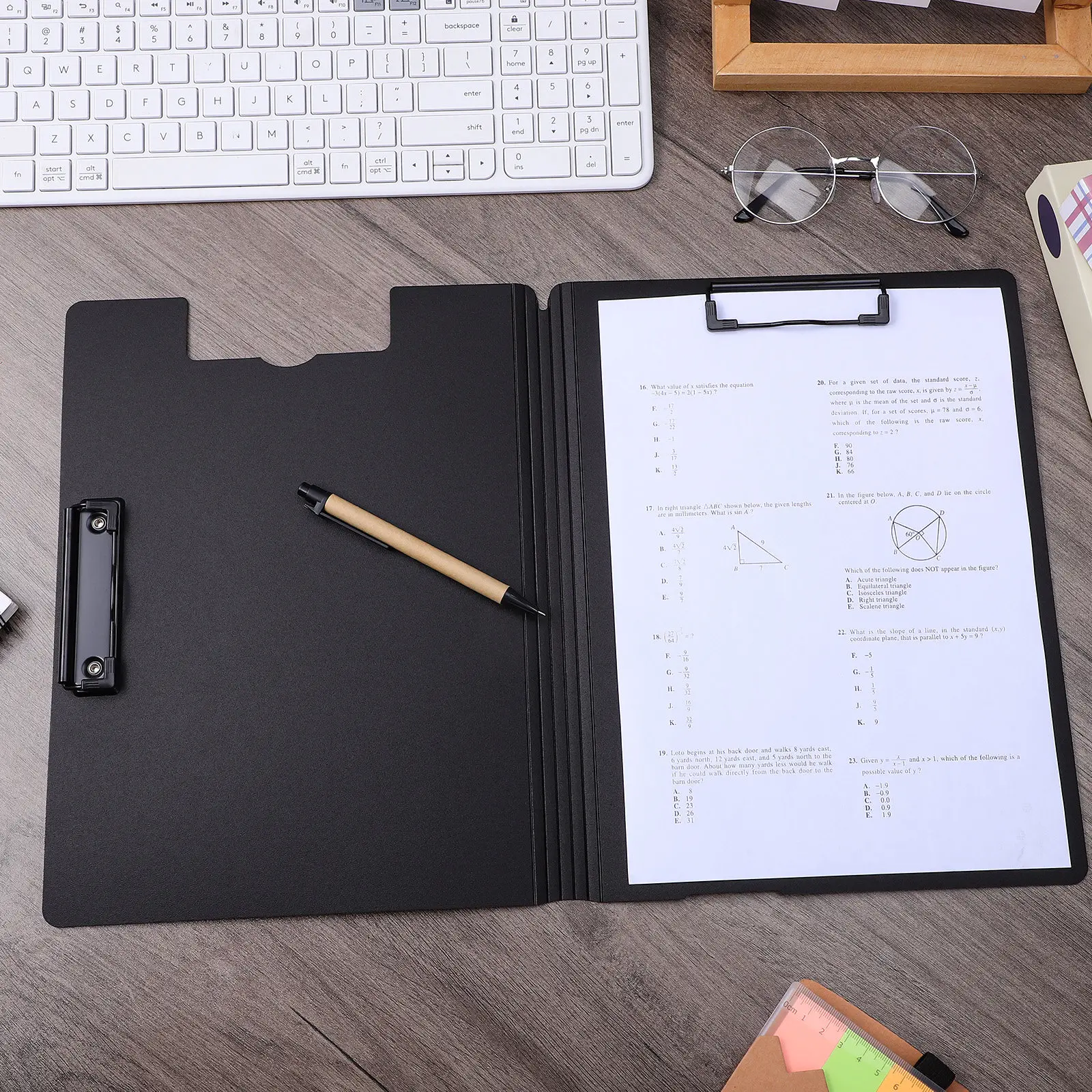 

2Pcs A4 Foldable Clipboard Dual Clip Organizer Office Clipboard Classroom Writing Board Portable Storage Folder