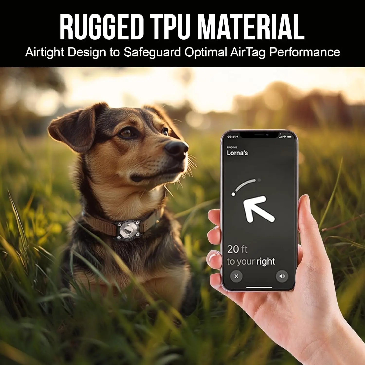 Eayburst AirTag Holder Case for Dog Collar IPX8 Waterproof Air Tag Protective Cover for Apple AirTags GPS Locator Accessories view 2