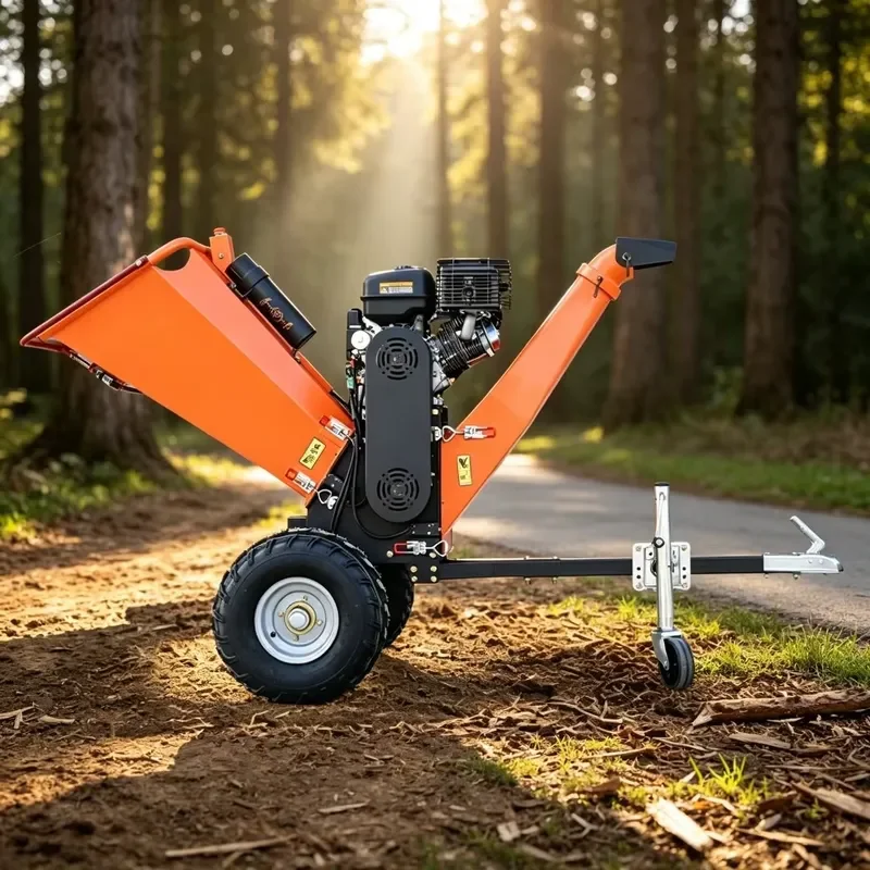 19.5 horsepower 500ml  towed wood shredder with large hopper, suitable for shredding tree waste in orchard parks