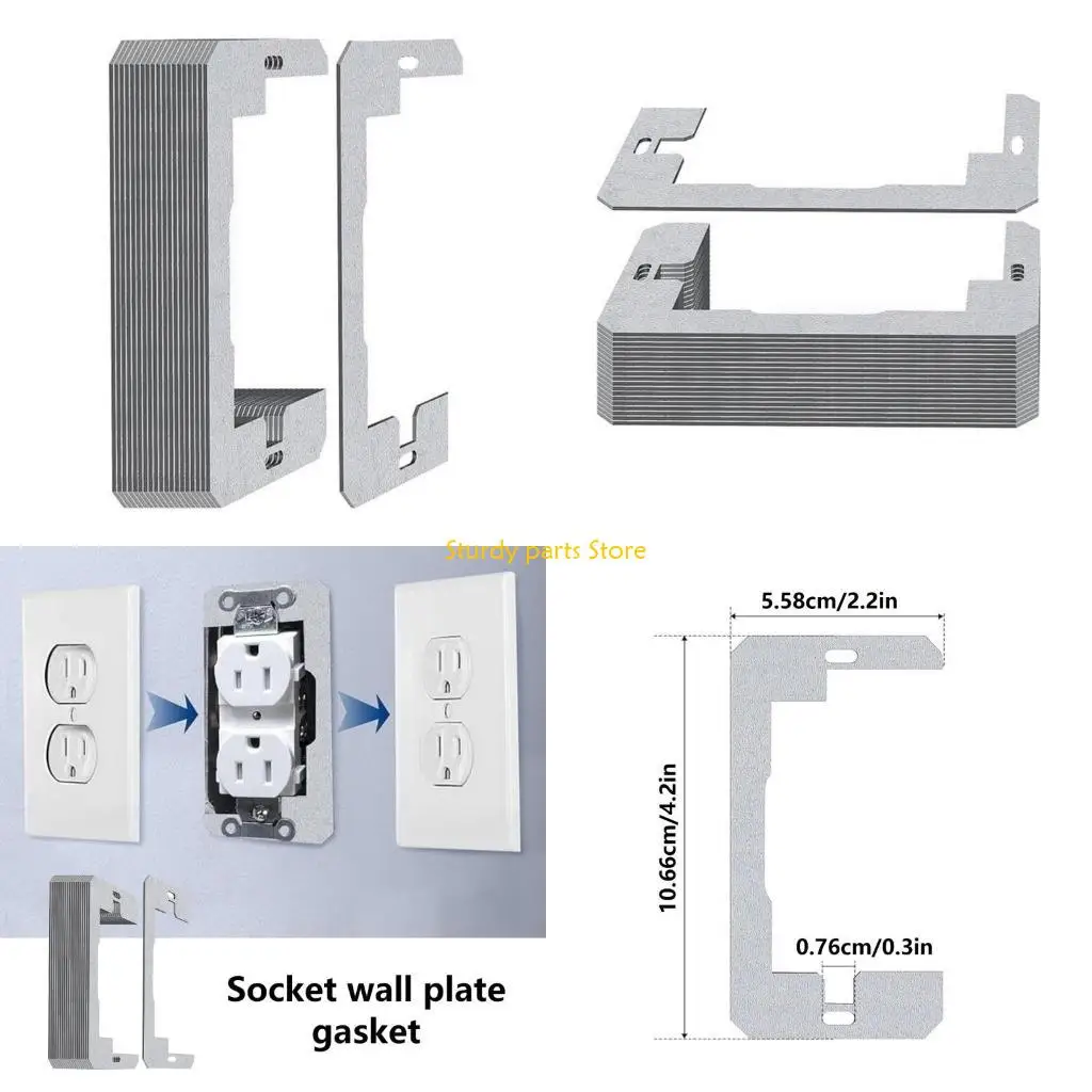 

97QC 10Pcs Wall Plate Spacer Metal Outlet Shims Metal Flush Fit Device Leveling Plate