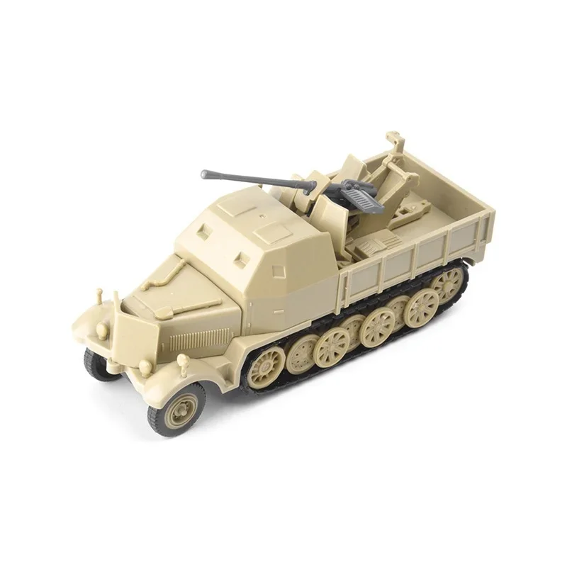 1/72 4D Assembled Armored Half Track FLAK37 Anti Aircraft Cannon Glueless Building Blocks Puzzle Toy