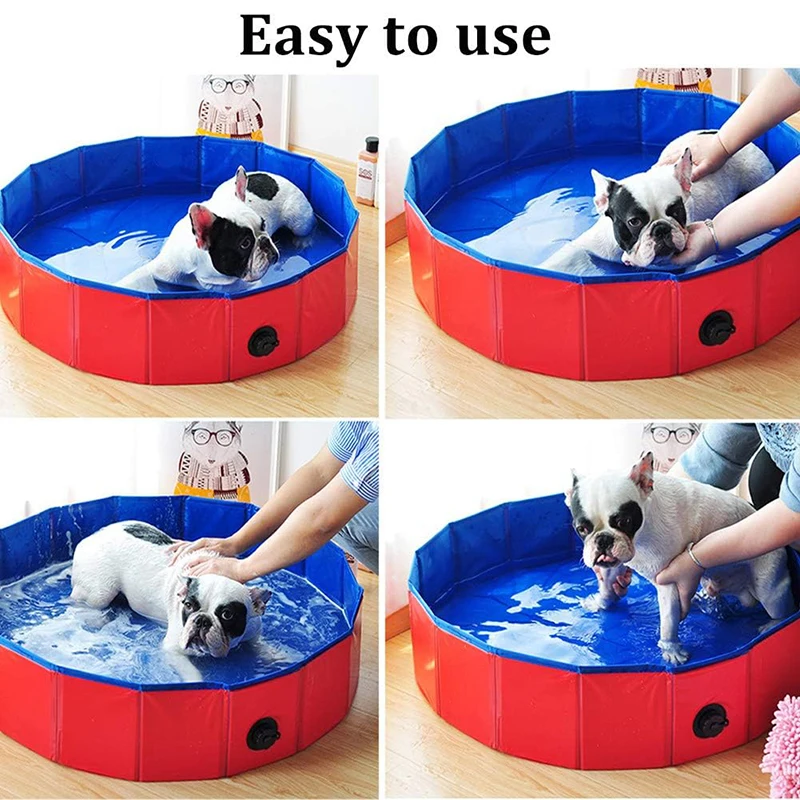 Foldable Dog Pool Bathtub, Portable Bathing Pool for Cat Puppy/Dog, Suitable for Indoor and Outdoor Pet Use