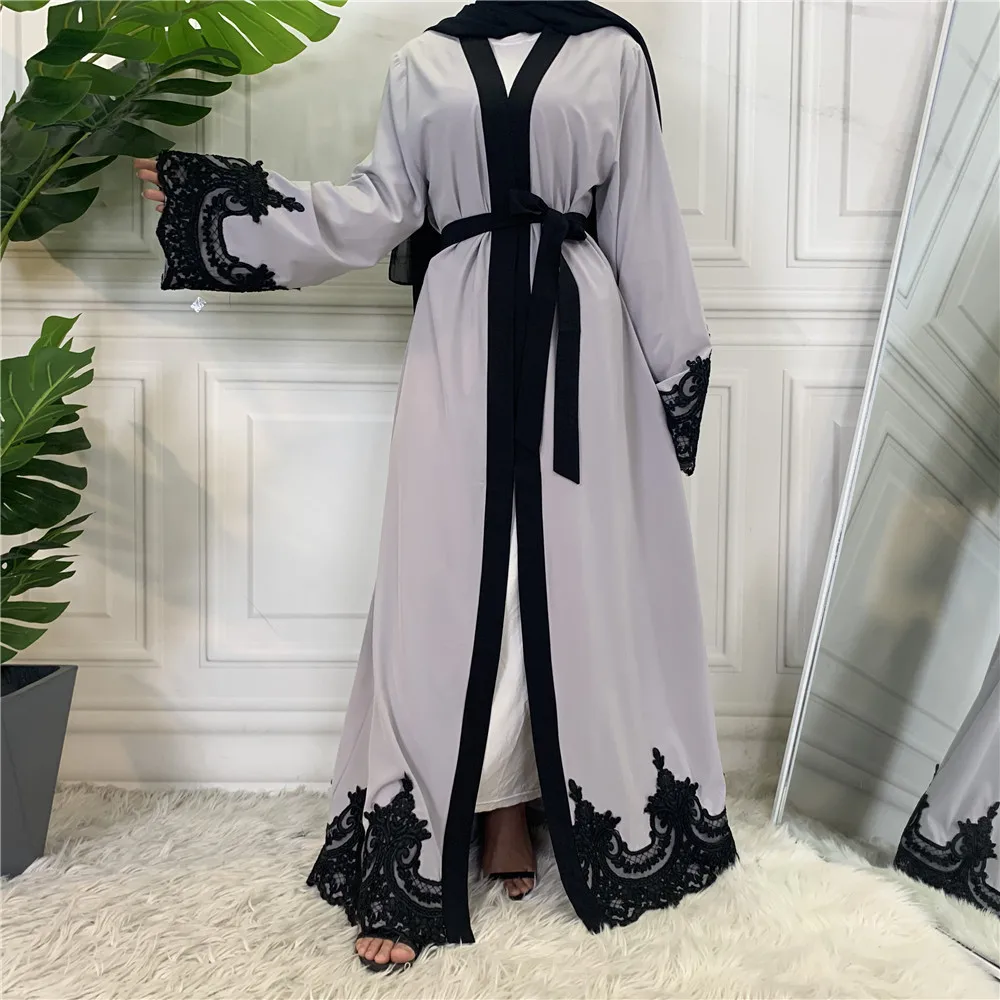 Ramadan Eid Abaya Kimono Turkey Muslim Long Dress Open Abayas for Women Dubai Islamic Clothing Kaftan Hijab Robe Femme Musulmane