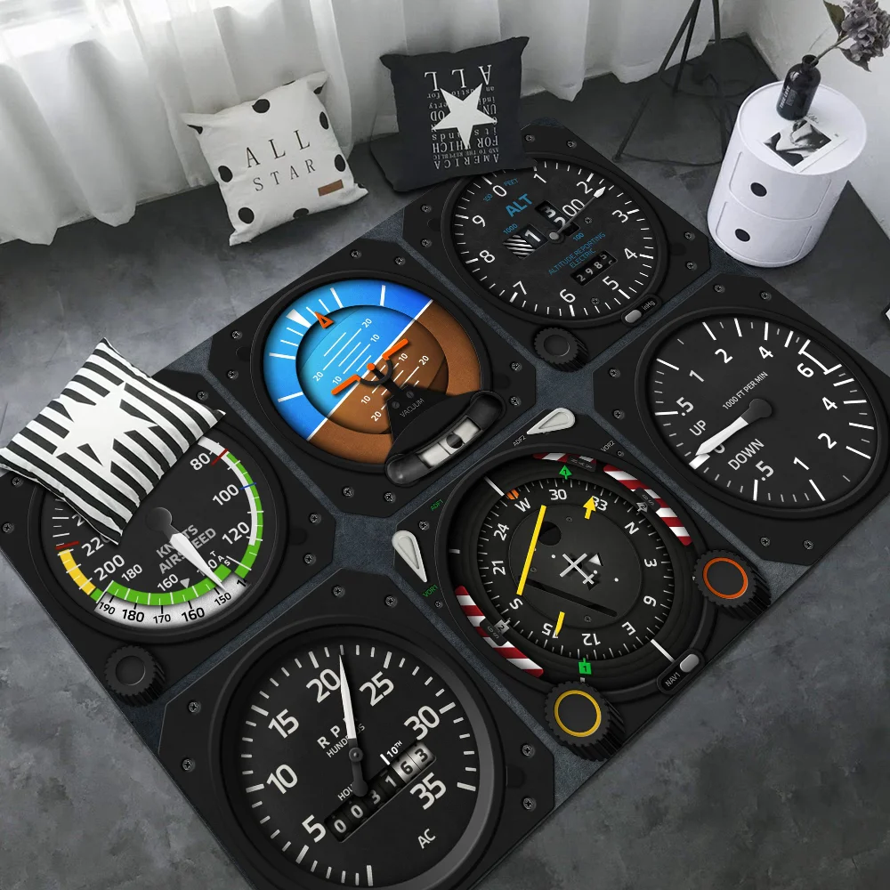 Fighter Aircraft Control Cockpit Cabin Floor Mat Floor Mat Non-Slip Laundry Room Mat Laundry Decor Balcony Child Living Room