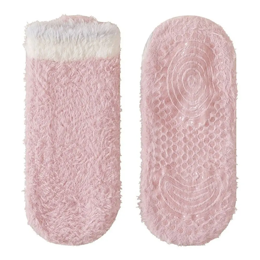 

Новые короткие носки из кораллового флиса, нескользящие однотонные носки для сна, уютные морозостойкие носки с низкими манжетами, осень-зима