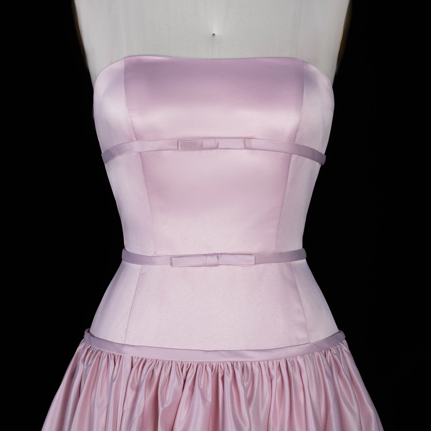 Sharon Said Arabisches Dubai Luxus Rosa Plissiertes Trägerloses Abendkleid A-Linie Saudi-Arabien Formelle Partykleider SF022 Maßanfertigung – Detail 10