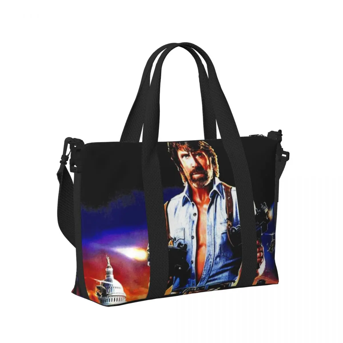 

Invasion USA Active Essential C-Chuck-S N-Norris-S Beach Travel Bag Tote Bags for Gym Yoga Women Shopping Duffle Shoulder Bag