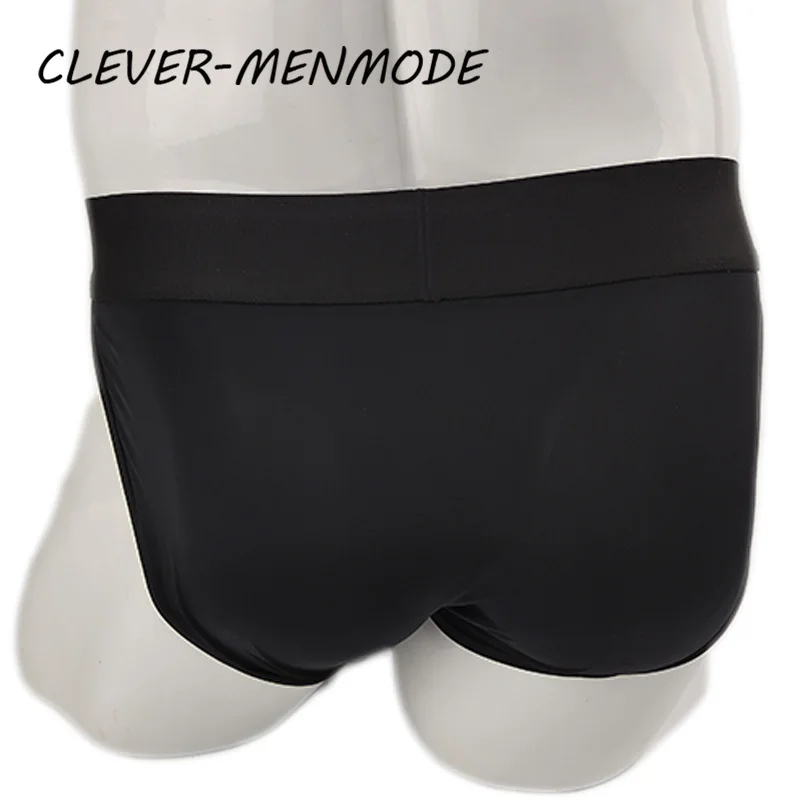 CLEVER-MENMODE Men's Sexy O-Ring Elephant Nose Briefs Ice Silk Men Ultra Thin Long Penis Mini Panties Miceo Openwork Lingerie