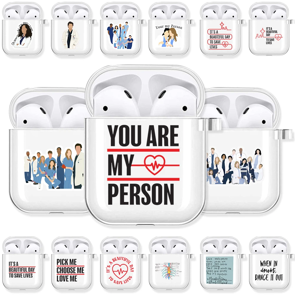 Classic TV Show Greys Anatomy You Are My Person Soft TPU Case for Apple Airpods Pro 3 2 1 Wireless Earphone Cover Airpod Cases