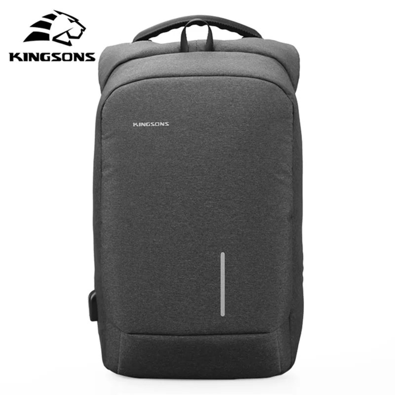 Kingsons Men\'s Backpack Fashion Multifunction USB Charging Men 13 15 inch Laptop Backpacks Anti-theft Bag For Men