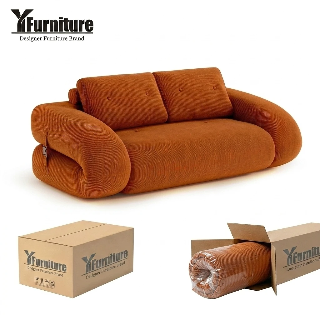 Modern Modular Sofa Set Cozy Sponge Foam Vacuum Compressed Comfortable Expandable Living Room Sofa Fabric Hotel Apartment Villa