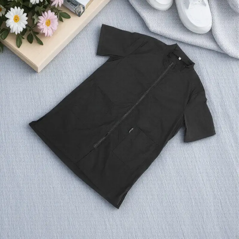 เสื้อกันน้ำสำหรับช่างตัดแต่งขนสัตว์เลี้ยง สีดำ ไซส์ L ผ้ากันเปื้อนสำหรับกรูมมิ่ง ร้านเสริมสวยสัตว์เลี้ยง อาบน้ำกลางแจ้ง