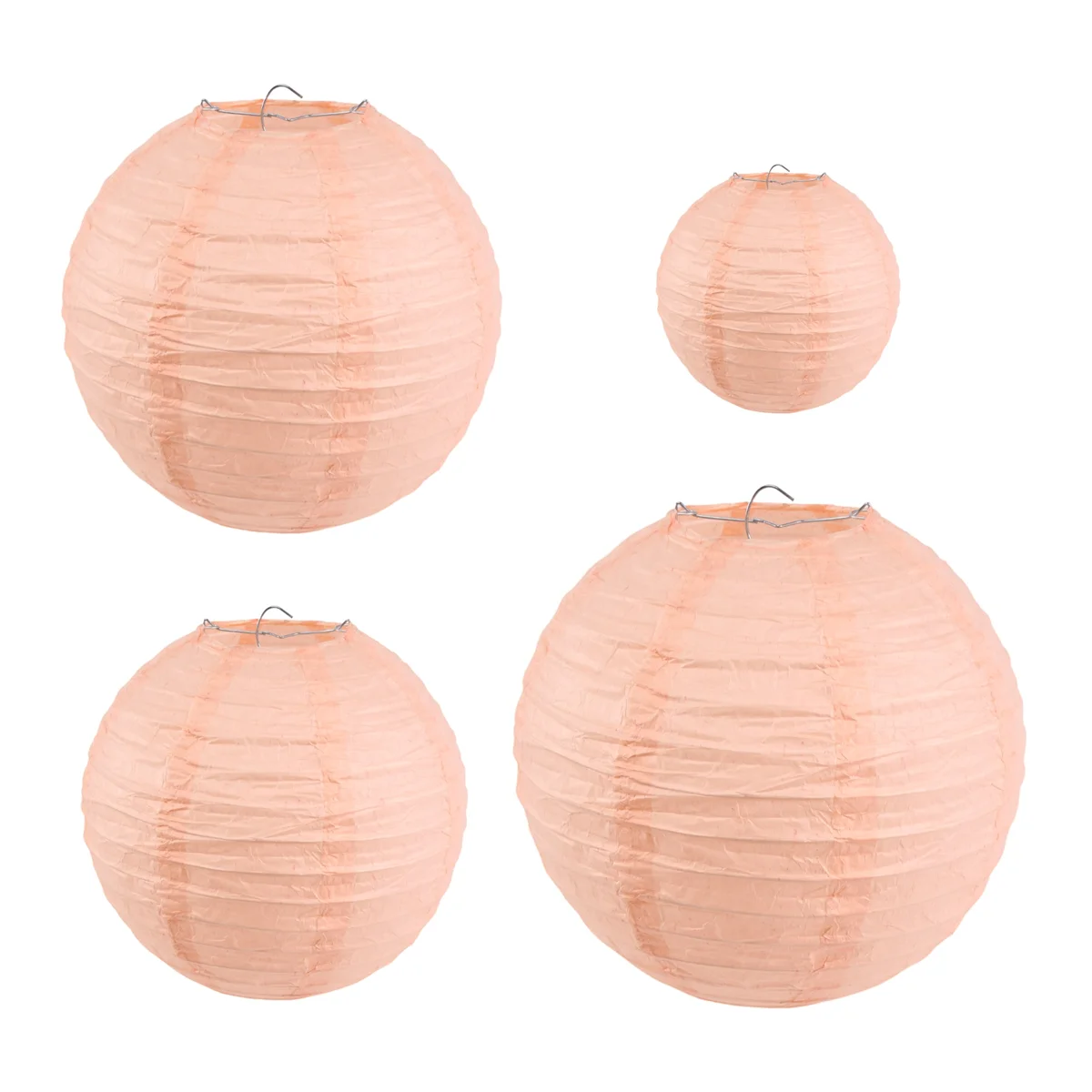 20 Pcs 6 Inch-12 Inch Peach Paper Lantern Chinese Assorted Sizes Round Lampion for Wedding Party Outdoor Indoor Hanging Decor