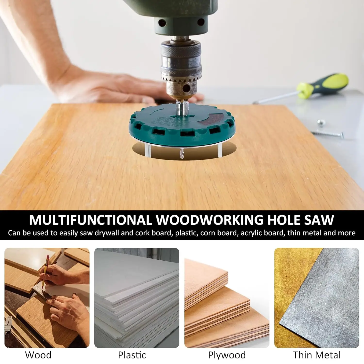 45mm-130mm Multifunktionaler Universal-Lochöffner mit Einstellbarem Durchmesser für Holzbearbeitung, Verstellbarer Lochsäge-Öffner – Detail 2