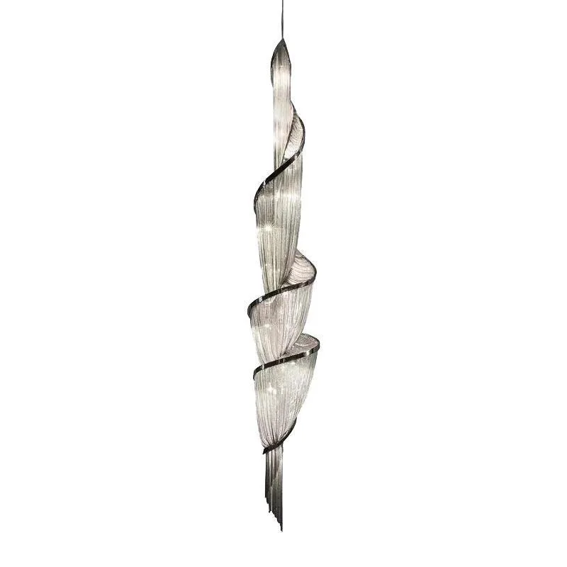 Spiral special-shaped personalized villa light luxury fringed chandelier