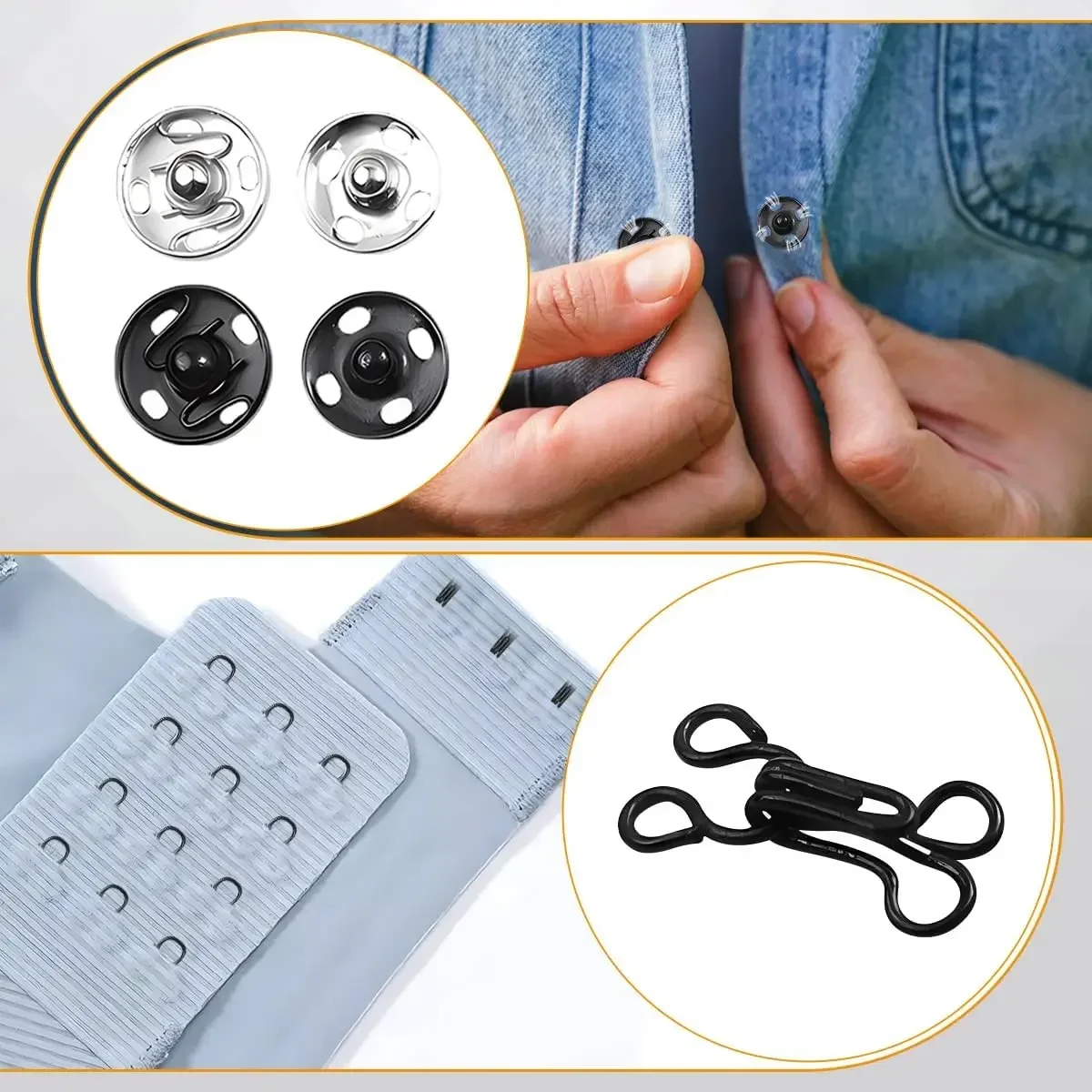 50/100Set Metal Snaps Button Fastener Button No Sewing Snap Press Studs With Install Tools For Clothes Bags Shoes Leathercraft