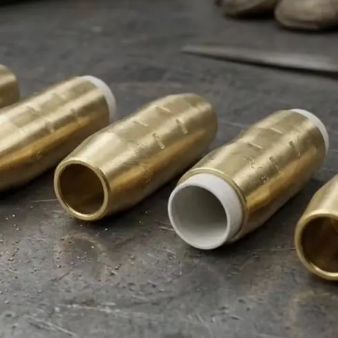 5 Pack 4392 Gas Nozzle 1/2 Inch Brass For Bernard For Q/S For MIG Welding For Torch Shielding Cup Welding Accessories Consumable