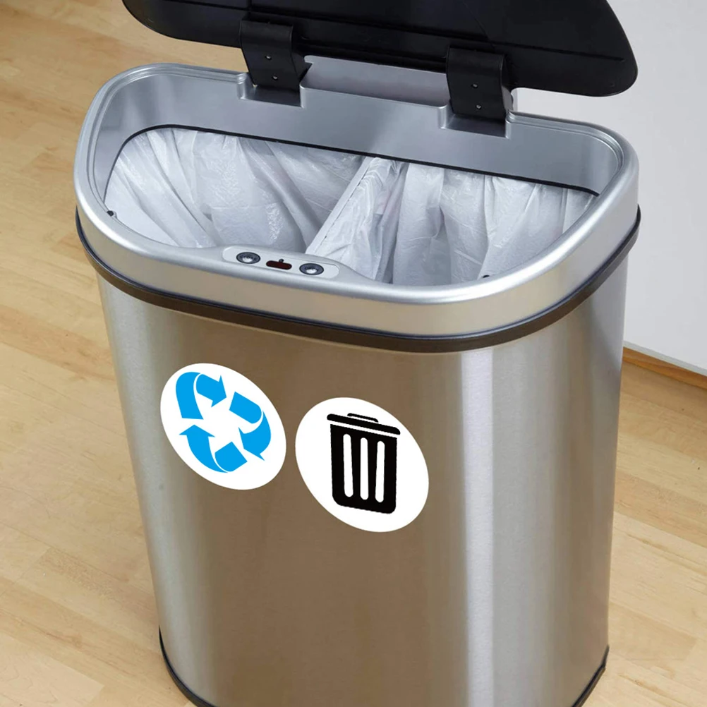 

PVC Trash Recycling Stickers Self Adhesive Waterproof Removable Labels for Garbage Classification on Trash Cans Glass Windows