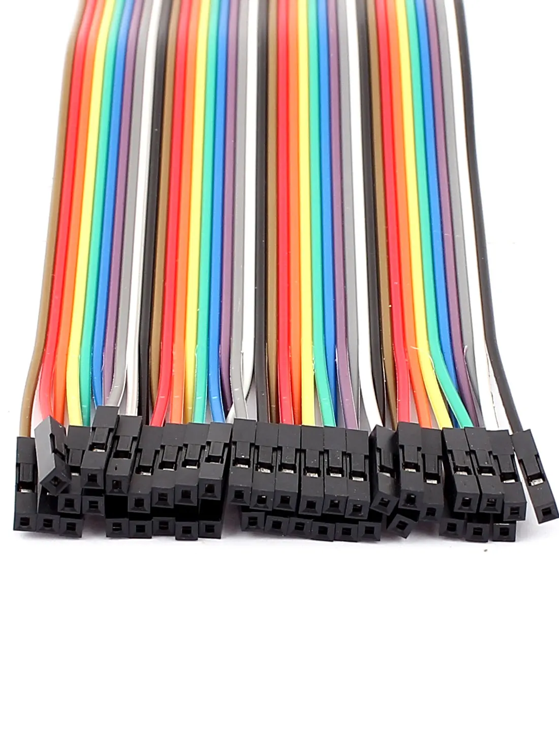 40 Pcs 1P 2.54mm to 2P 2.0mm Female Jumper Cables Wire Plastic 20cm Length Colorful for Communication Wiring Harness