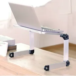 Aluminum Alloy Portable Folding Desk Bed Table Stand Ergonomic Notebook Laptop Computer Mount Holder for 11-17 Inch Notebook PC
