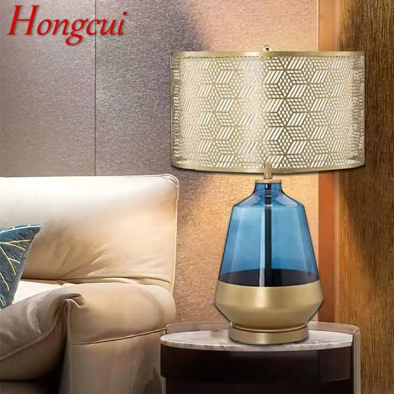 

Hongcui Nordic Modern Table Lamp Fashionable Art Blue Iiving Room Bedroom Hotel LED Personality Originality Desk Light