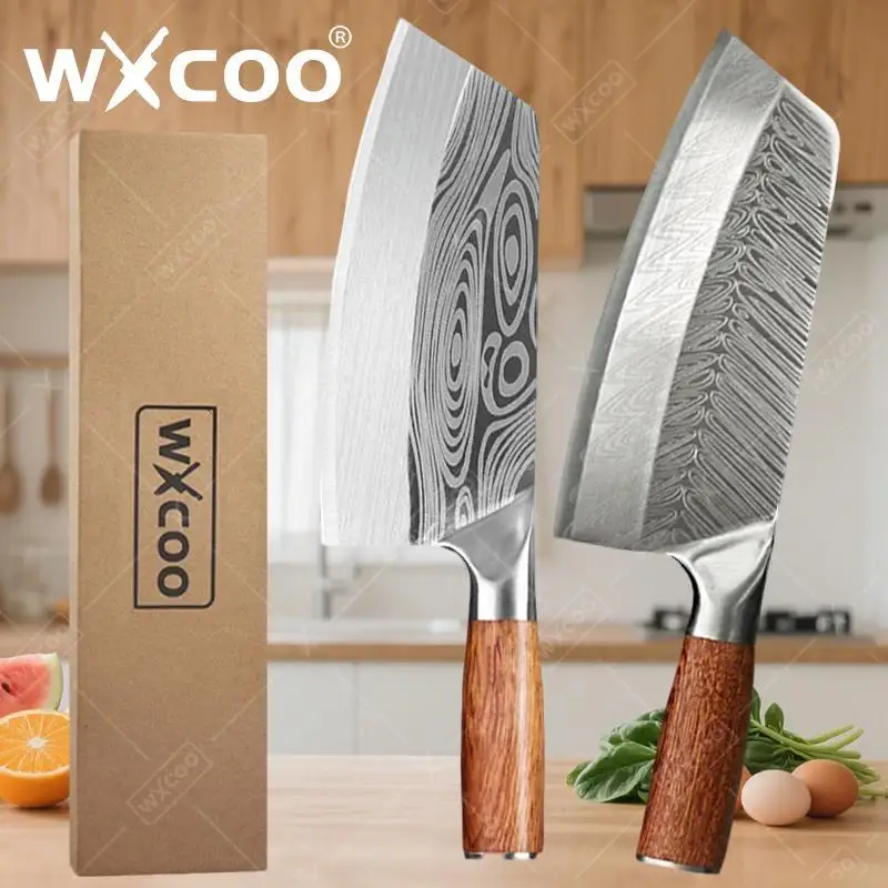 WXCOO متعددة الأغراض سكين الطاهي لوازم المطبخ الفولاذ المقاوم للصدأ سكين التقطيع المطبخ اللحوم الساطور سكاكين الجزار سكين قطعة العاج #1