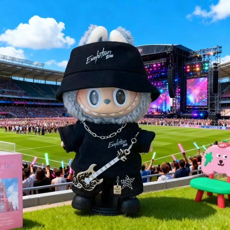 ชุดตุ๊กตา Mini Labubu Pin For Love สีดำ พร้อมสายคาดผม V4 อุปกรณ์เสริมตุ๊กตา ตุ๊กตาผ้าพลัฌ พวงกุญแจสำหรับใช้งานกลางแจ้ง ชุดน่ารัก ของเล่น ของขวัญ