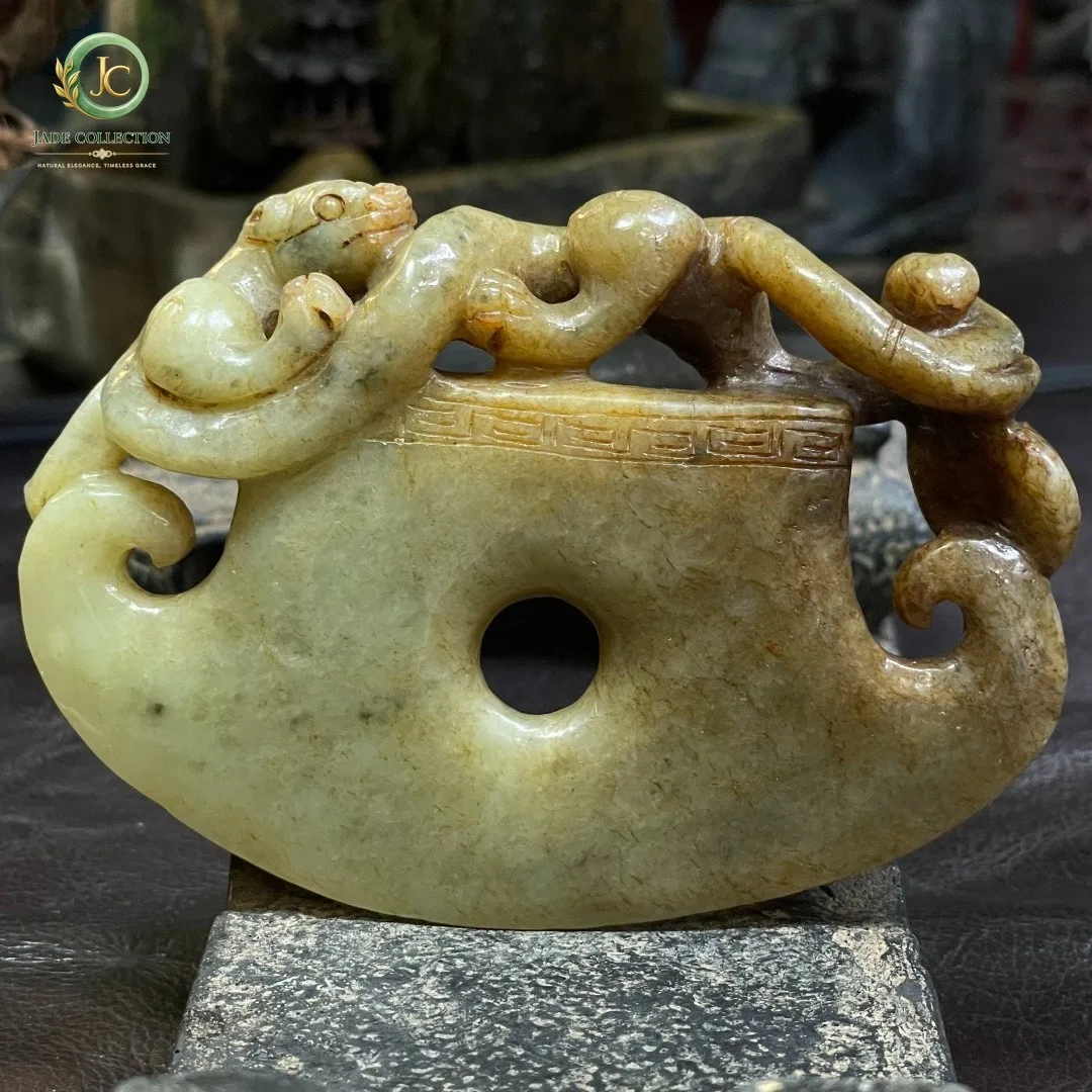 Tibetan Nepalese Himalayan Bead Ancient jade Old Dzi Talisman eye Bead Amulet