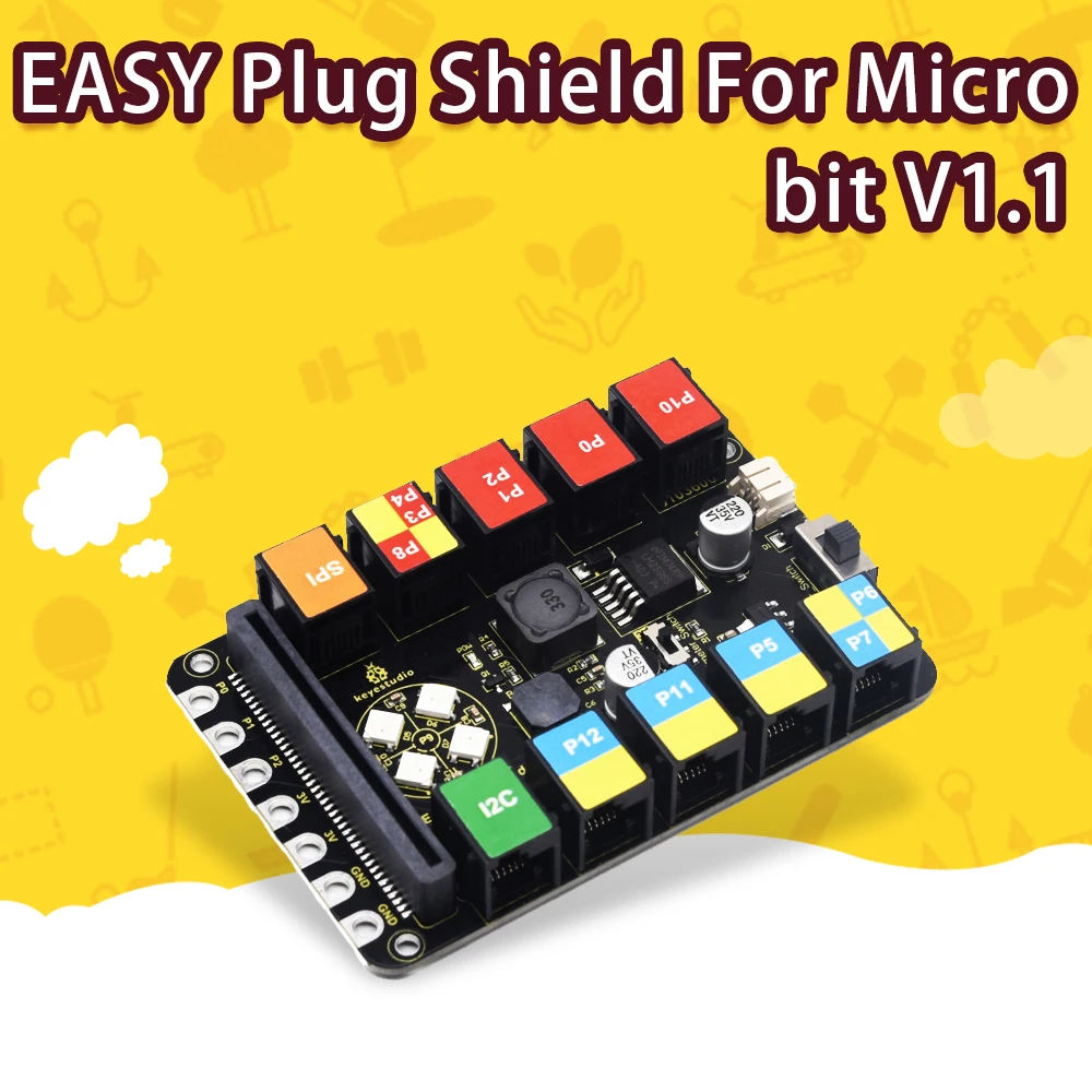 Keyestudio EASY Plug Shield For Micro Bit V1.1 Basic Development Board By BBC For Teenagers Programming Education