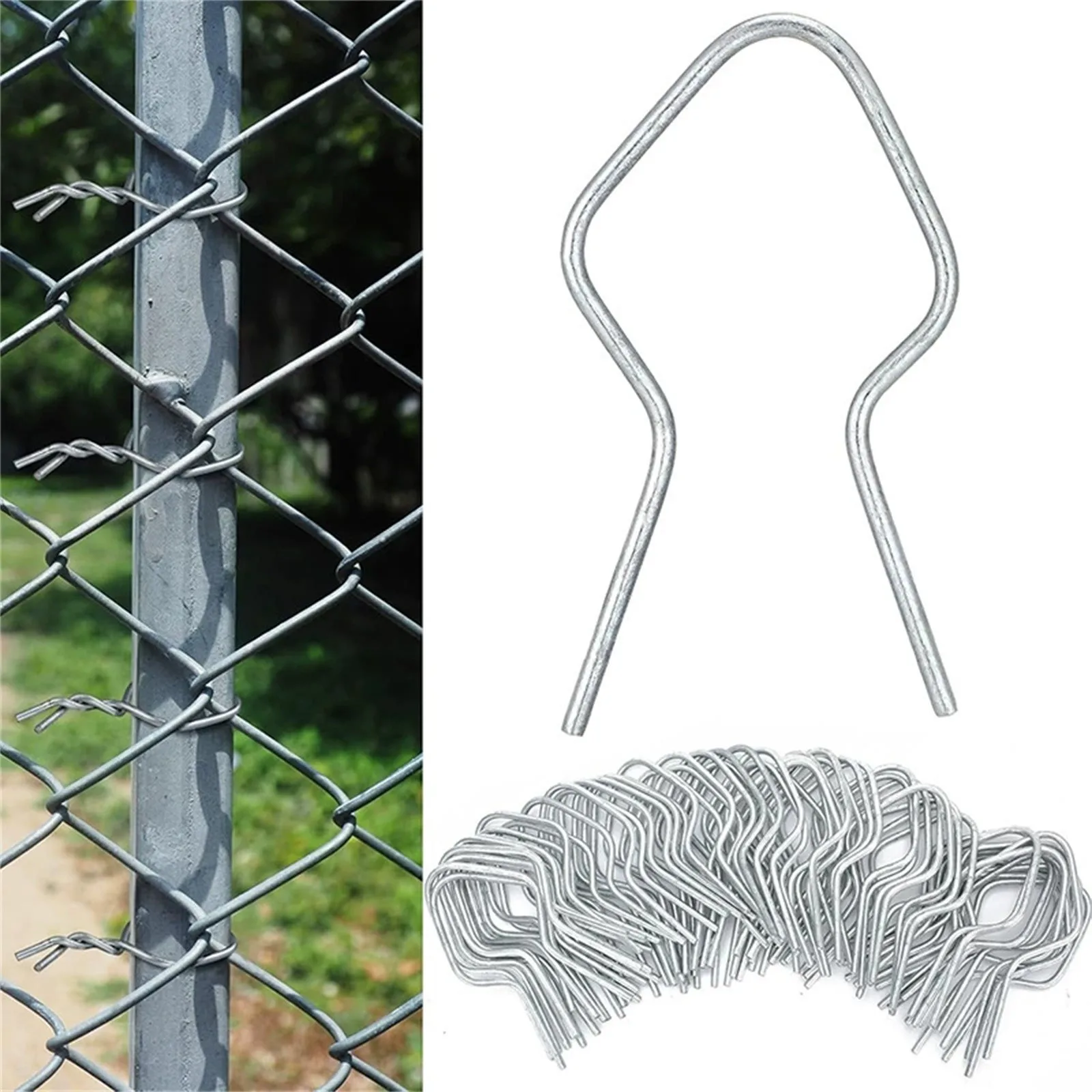 

100pcs Metal Metal Clamp T-Post Wire Clips Fence Wire Ties Portable Fence Fastening Ties For Many Types of Fences