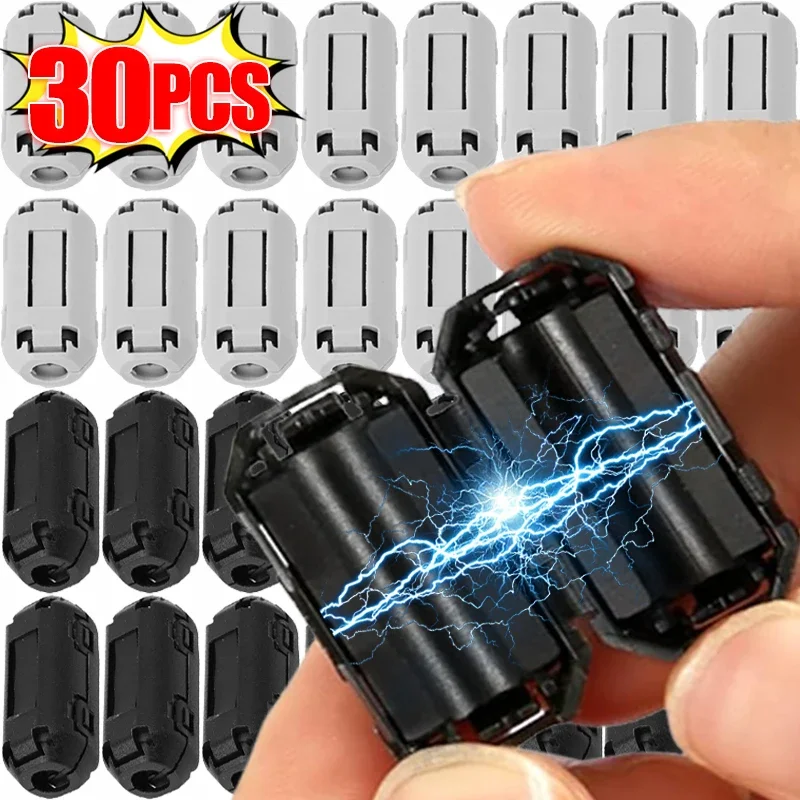 

Toroidal Ferrite Core Clamp Noise Filter Magnetic Clips Suppressor Cable Clamps Soft Magnetic for Speaker Video Radio Cable Wire