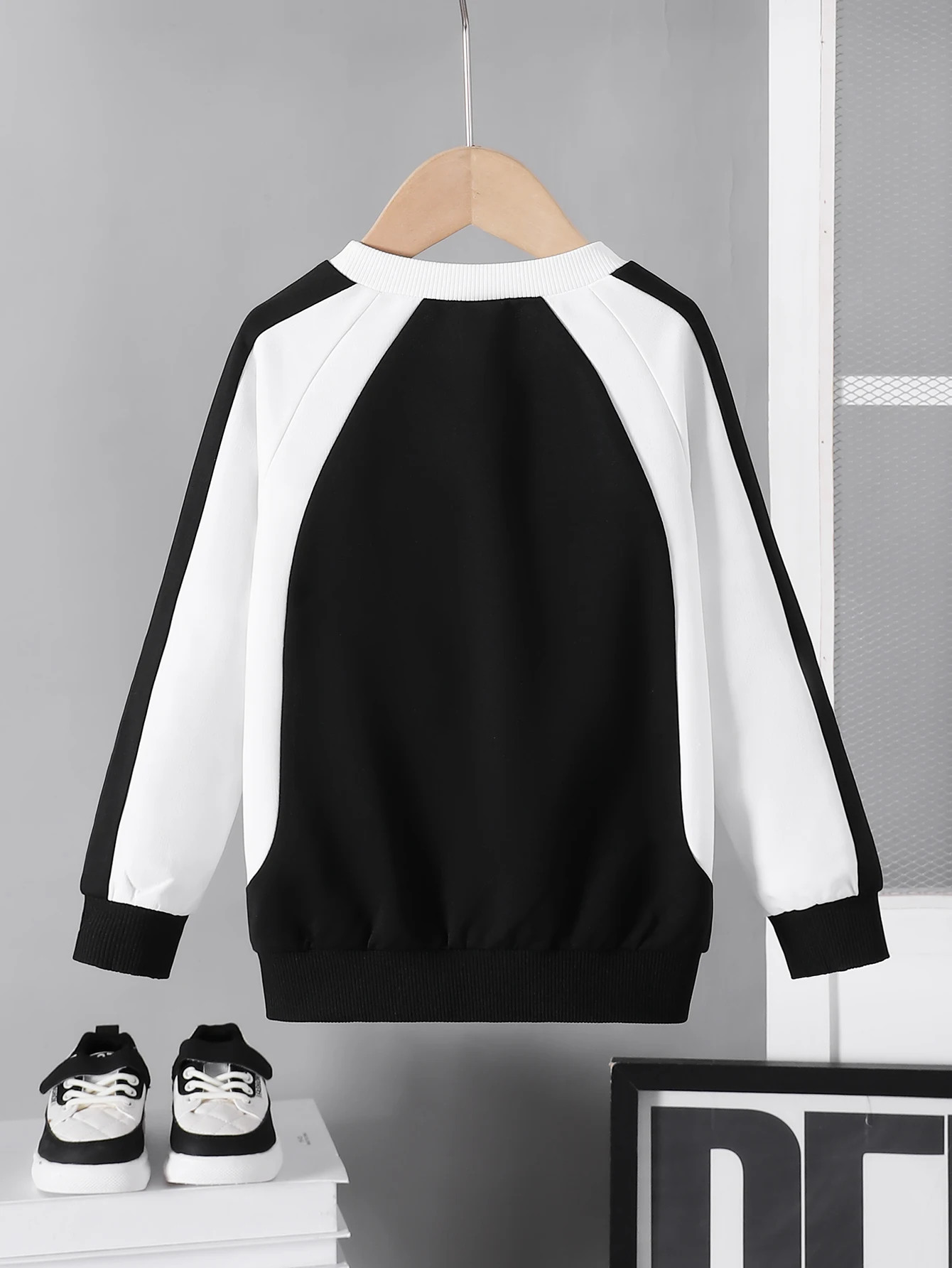 Boys' Fashion Long Sleeve Zipper Hoodie Jacket Letter Splicing Casual Wear for Autumn And Winter
