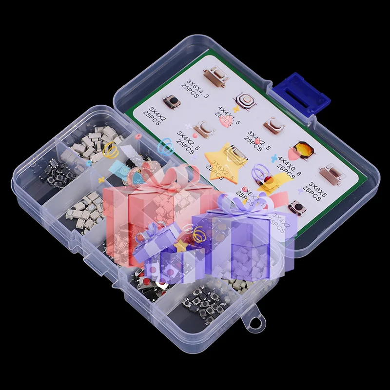 250Pcs/box 10 Types Tactile Push Button Switch Car Keys Button Touch Microswitch