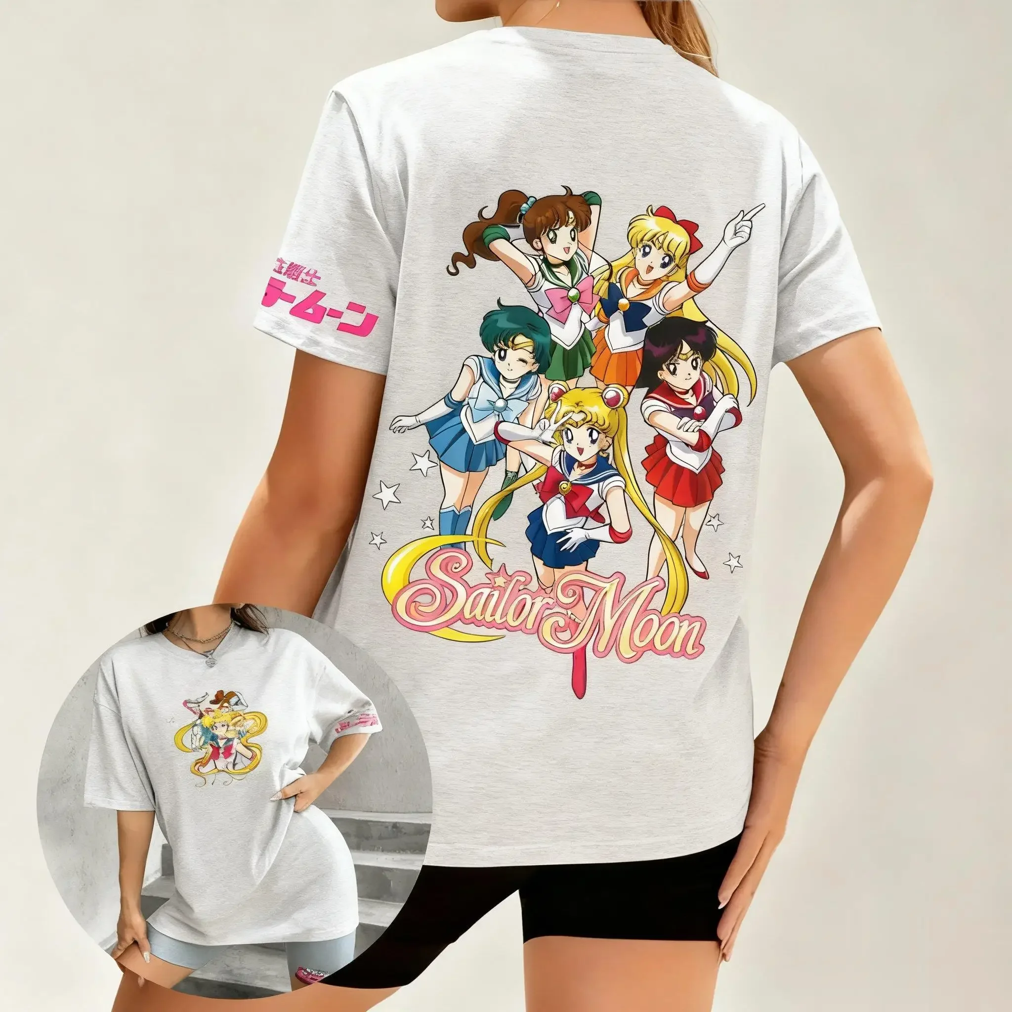 بحار القمر 2026 جديد حار للجنسين المتضخم خمر الجرافيك تي شيرت رجل إمرأة الصيف Y2k ملابس الشارع الشهير تأثيري بلايز عادية #1