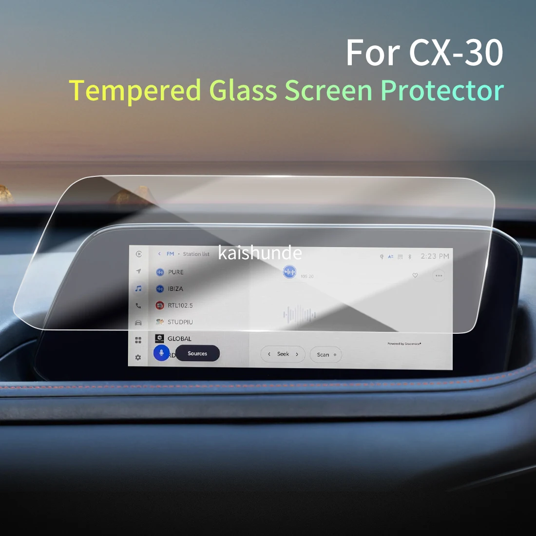 

Автомобильные наклейки, защита от метров для 24 Mazda Rightrudder CX-30, современная защитная пленка из закаленного стекла, навигационный автомобиль