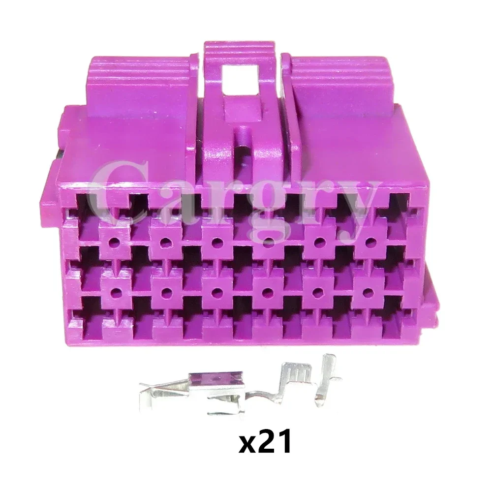 

1 Set 21P AC Assembly Car Socket With Terminal 1-967625-3 967635-1 Purple Automobile Wire Harness Unsealed Connector