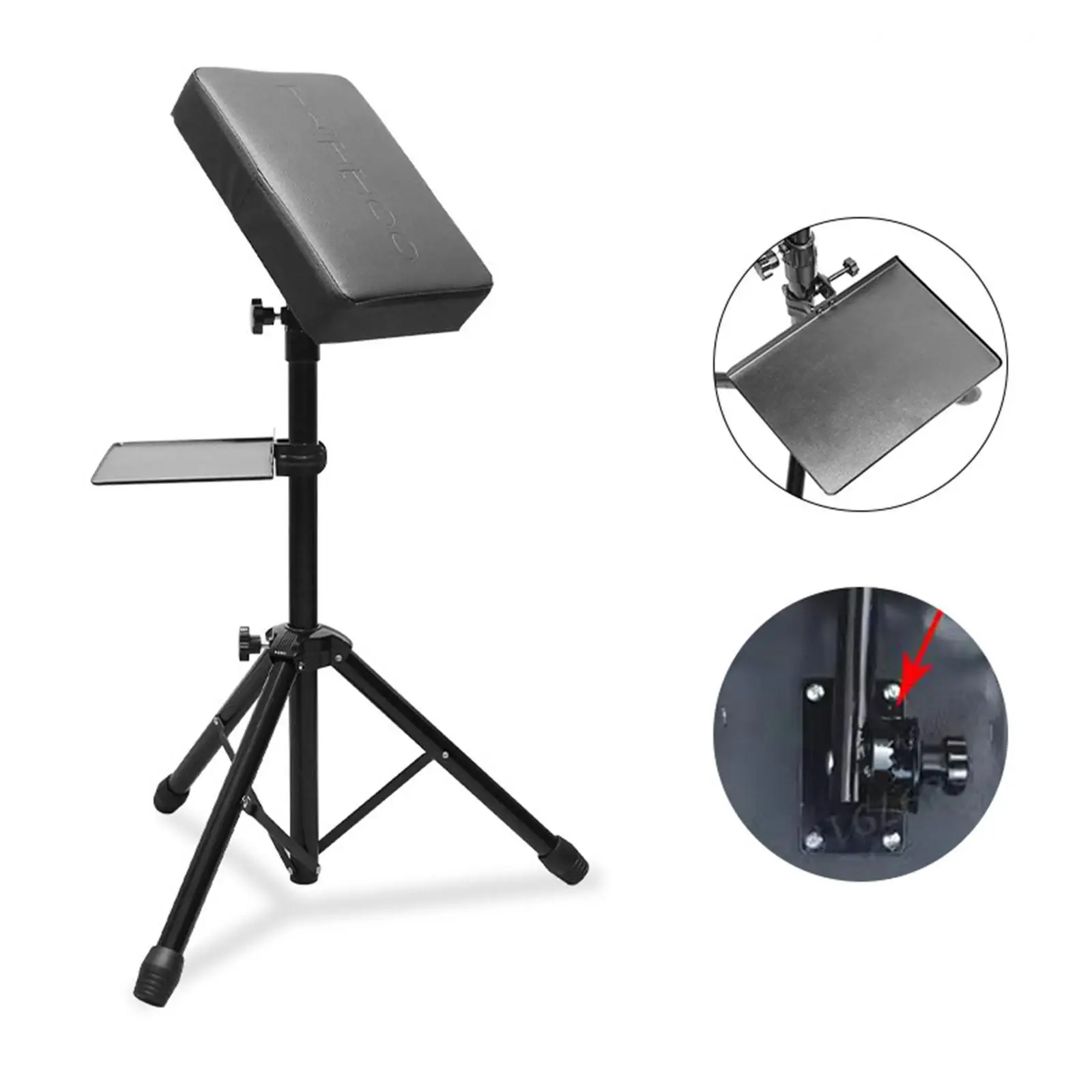 

Body Art Armrest Stand Tripod PU Leather Pad with Tray 72cm-110cm Adjustable