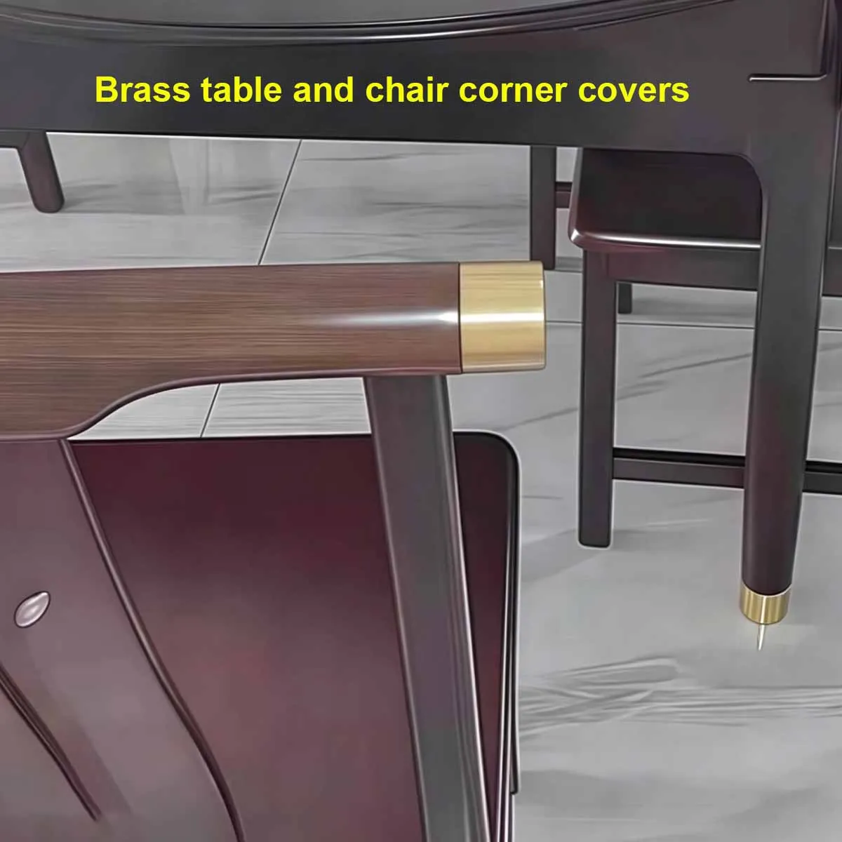 Brass round back cover Chinese-style furniture chair backrest  custom-made solid wood furniture armrest cover